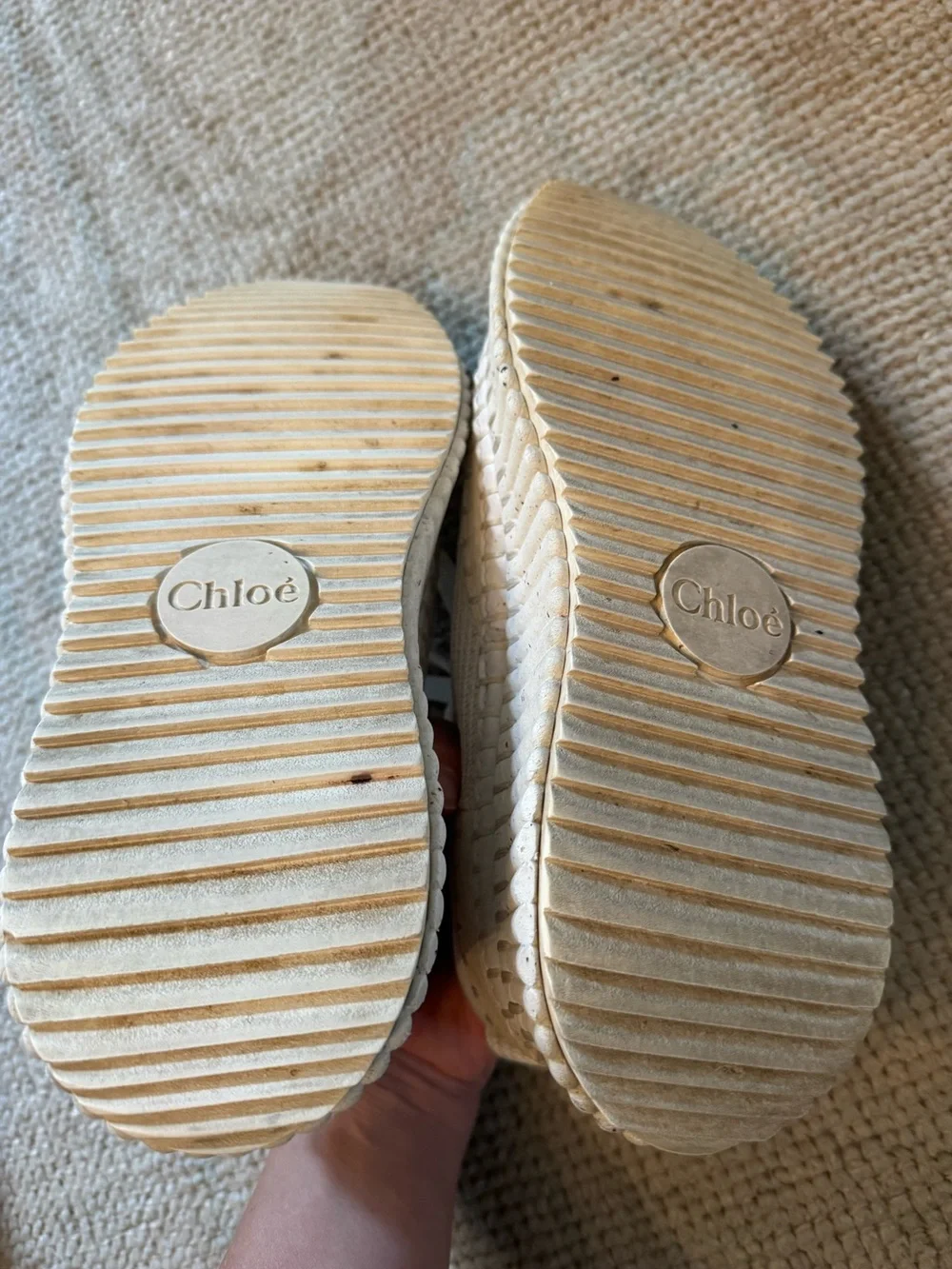 Chloe Nama Cream Sneakers | Size 38